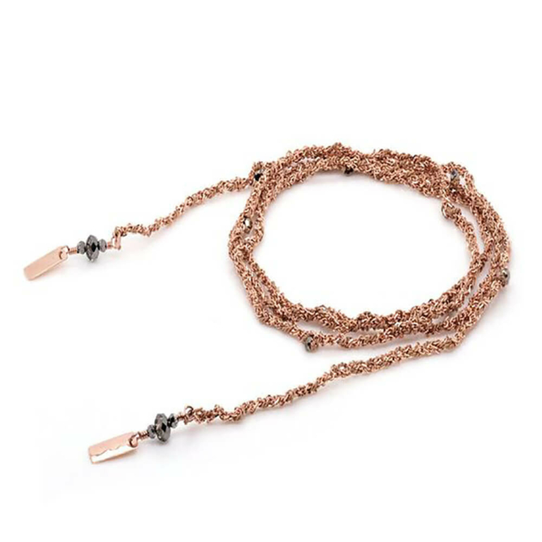 Pulsera de vueltas pink gold beig