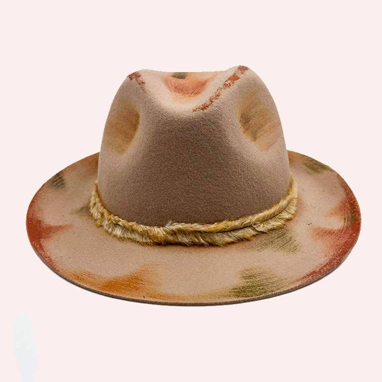 Sombrero rosados pintado a mano