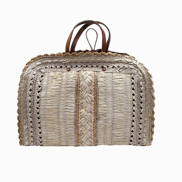 Bolso rafia Crema